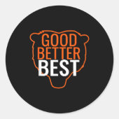 Good Better Bear Outline Motivation Ronde Sticker (Voorkant)