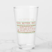 Good Better Best Never Let It Rest Christmas Quote Glas (Achterkant)