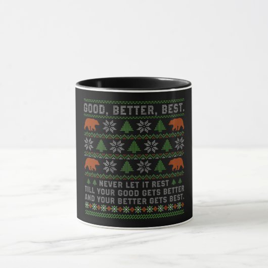 Good Better Best Never Let It Rest Christmas Quote Mok (Midden)