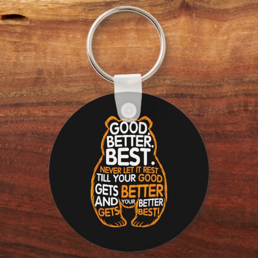 Good Better Never Let It Rest Motivation Bear Quot Sleutelhanger (Voorkant)