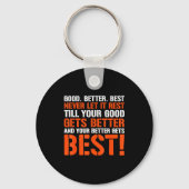 Good Better Never Let It Rest Motivation Saying  Sleutelhanger (Voorkant)