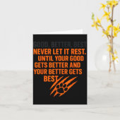 Good Better Never Let It Rest Motivational Mindset Kaart (Gele Bloem)