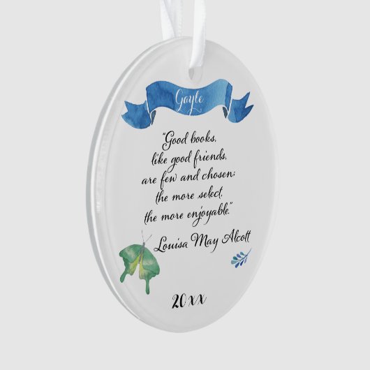 Good Books Good Friends Reader Ornament (voorkant)