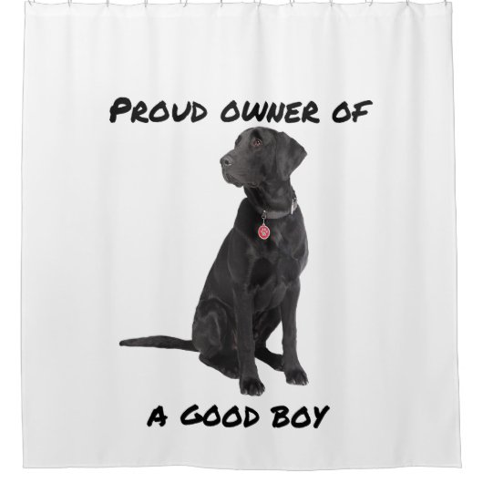Good Boy Black Lab Douchegordijn (Voorkant)
