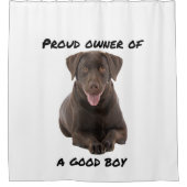 Good Boy Chocolate Lab Douchegordijn (Voorkant)