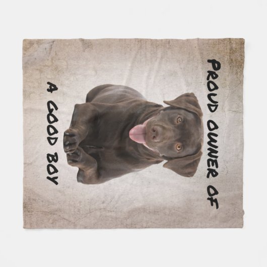 Good Boy Chocolate Lab Fleece Deken (Voorkant (Horizontaal))