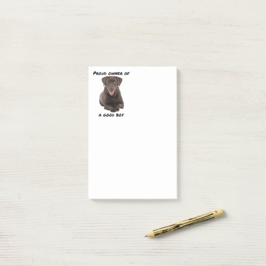 Good Boy Chocolate Lab Post-it® Notes (Op bureau)