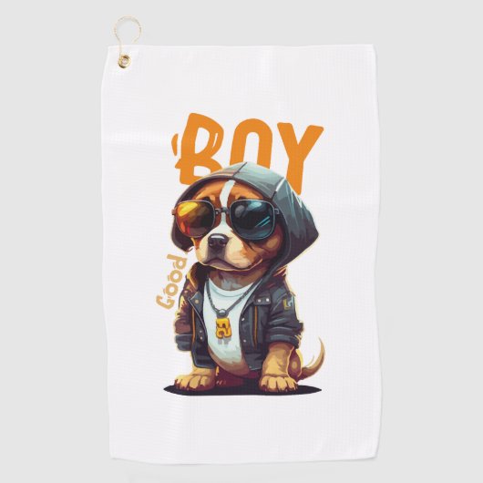 Good Boy Dog Cute Puppy Golfhanddoek (Voorkant)