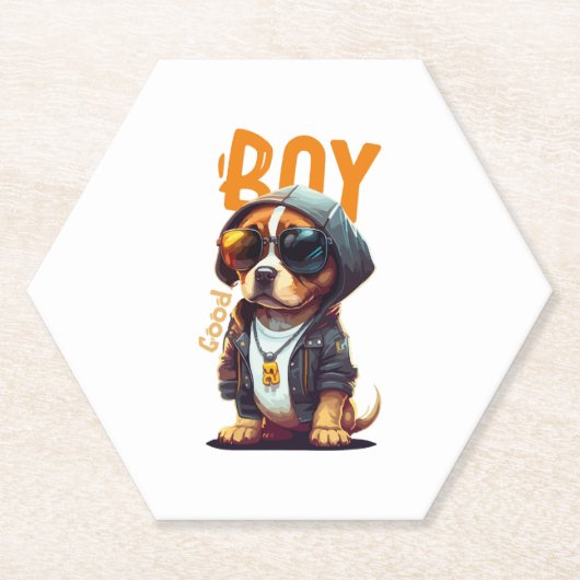 Good Boy Dog Cute Puppy Kartonnen Onderzetters (Voorkant)