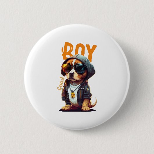 Good Boy Dog Cute Puppy Ronde Button 5,7 Cm (Voorkant)