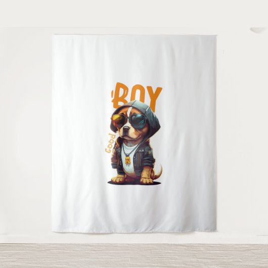 Good Boy Dog Cute Puppy Wandkleed (Voorkant)