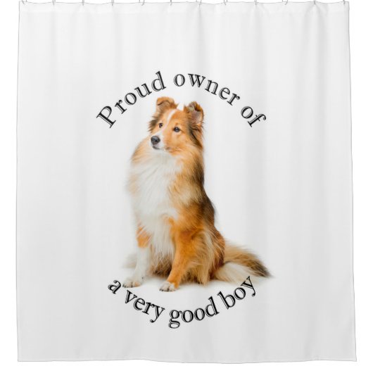 Good Boy Sheltie Douchegordijn (Voorkant)