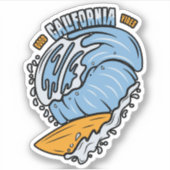 Good California Vibes Surfing | Afgesneden Sticker (Voorkant)