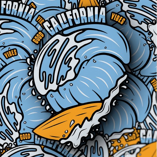 Good California Vibes Surfing | Afgesneden Sticker