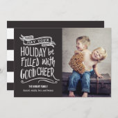 Good Cheer Holiday Photo Card - bewerkbare kleur Feestdagenkaart (Voorkant / Achterkant)