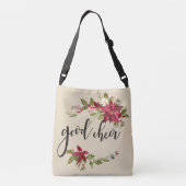 Good Cheer Poinsettias Flower Décor Crossbody Tas (Achterkant)