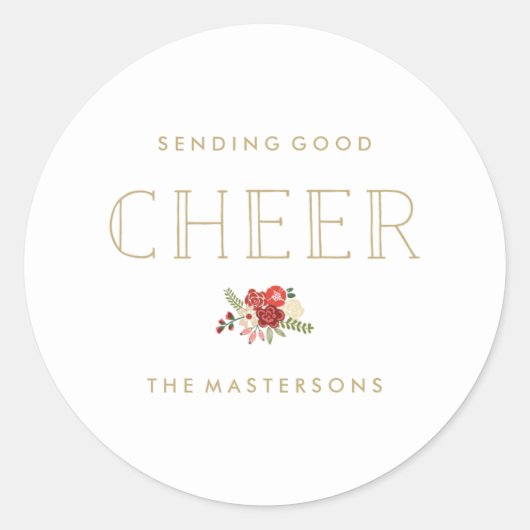 Good Cheer Ronde Sticker (Voorkant)