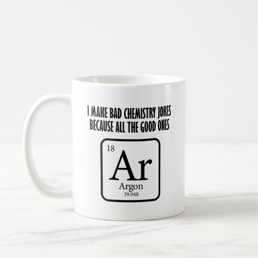 Good Chemistry Jokes Argon Funny Mug Koffiemok (Links)