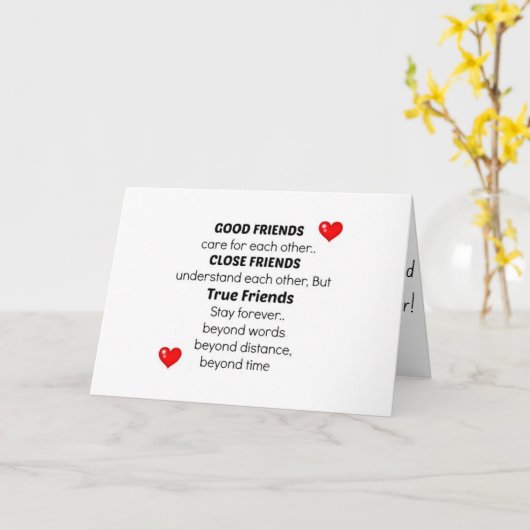 *GOOD* *CLOSE* EN *BEST FRIEND'S* BIRTHDAY KAART (Gele Bloem)