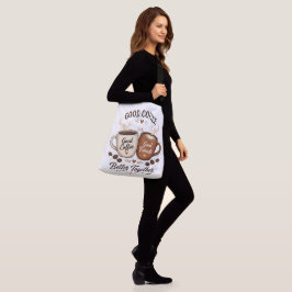 Good Coffee Good Friends mit zwei Kaffeetassen Crossbody Tas