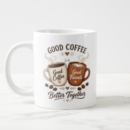 Good Coffee Good Friends mit zwei Kaffeetassen Grote Koffiekop