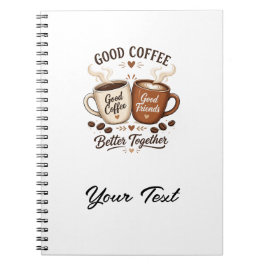 Good Coffee Good Friends mit zwei Kaffeetassen Notitieboek