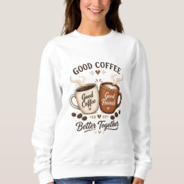 Good Coffee Good Friends mit zwei Kaffeetassen Trui