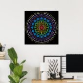 Good Day Bike Mandala with Circle Text Poster (Thuiskantoor)