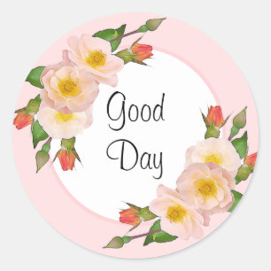 Good Day Roses Floral Ronde Sticker