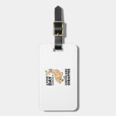 Good Day Starts With Coffee & Giraffe Gift Funny Bagagelabel (Voorkant verticaal)
