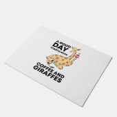 Good Day Starts With Coffee & Giraffe Gift Funny Deurmat (Schuin)
