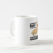 Good Day Starts With Coffee & Giraffe Gift Funny Koffiemok (Voorkant links)