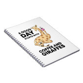 Good Day Starts With Coffee & Giraffe Gift Funny Notitieboek (Rechterzijde)