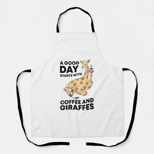 Good Day Starts With Coffee & Giraffe Gift Funny Schort (Voorkant)
