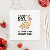 Good Day Starts With Coffee & Giraffe Gift Funny Servet (Insitu)