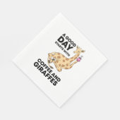 Good Day Starts With Coffee & Giraffe Gift Funny Servet (Hoek)