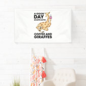 Good Day Starts With Coffee & Giraffe Gift Funny Spandoek (Insitu)