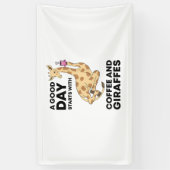 Good Day Starts With Coffee & Giraffe Gift Funny Spandoek (Verticaal)