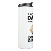 Good Day Starts With Coffee & Giraffe Gift Funny Thermosbeker (Gedraaid links)