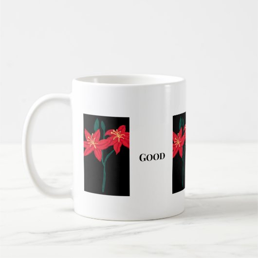 Good Day Sweet Text Flower Afbeelding Classic Koffiemok (Links)