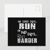 Good Days run - Bad Days run Harder Briefkaart (Voorkant / Achterkant)