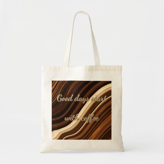 Good Days Start With Coffee Swirl Tote Bag - Perso (Voorkant)
