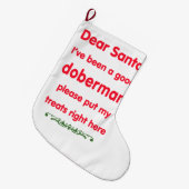 good Doberman pinscher Grote Kerstsok (Voorkant (Hangend))