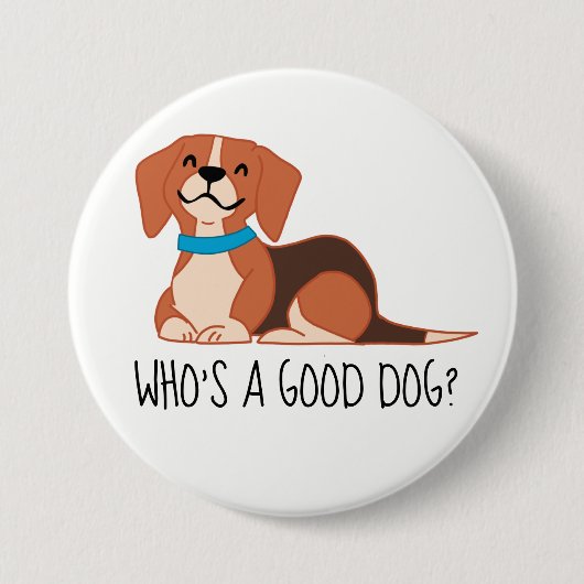Good Dog Large, 3-inch Round Button (Voorkant)