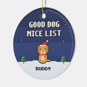 Good Dog Nice List Personalized Pixel Ornament (Links)