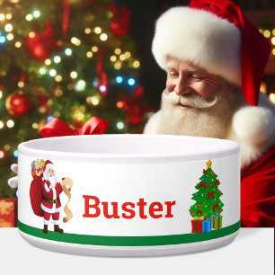 Good Dog Santas Making his List Add Name Kerstmis Voerbakje