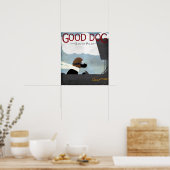 Good Dog Stunt Pilot - zwarte hond vliegt Poster (Keuken)