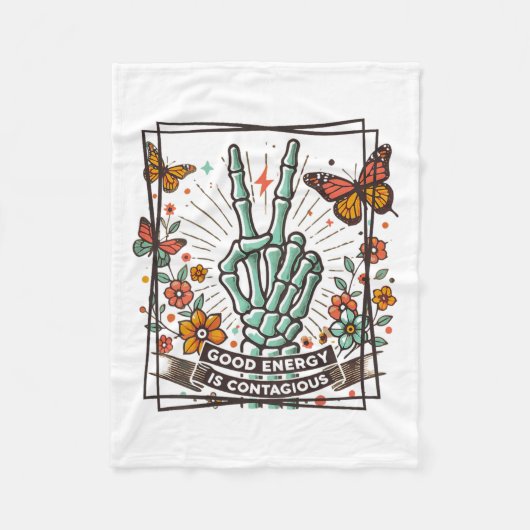 Good Energy Is Contagious, Motivational Stive Fleece Deken (Voorkant)