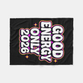 Good Energy Only 2026 Retro Bubble Letter Design  Fleece Deken (Voorkant (Horizontaal))