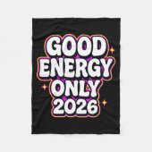 Good Energy Only 2026 Retro Bubble Letter Design  Fleece Deken (Voorkant)